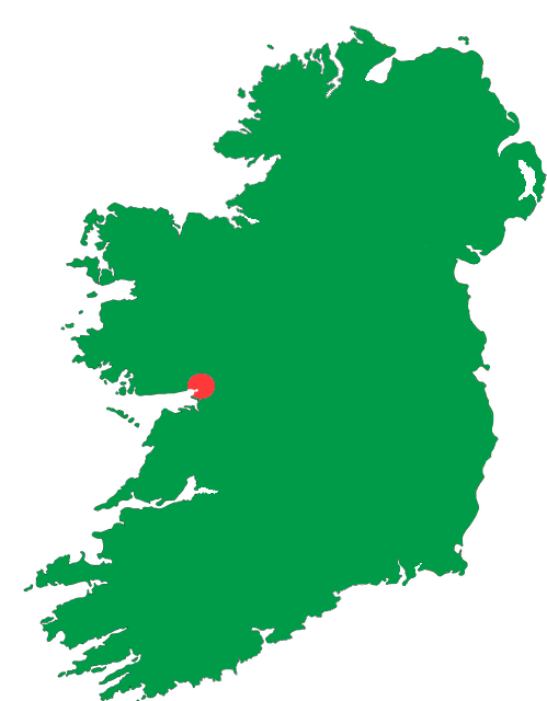 Map of Ireland Showing Galway City